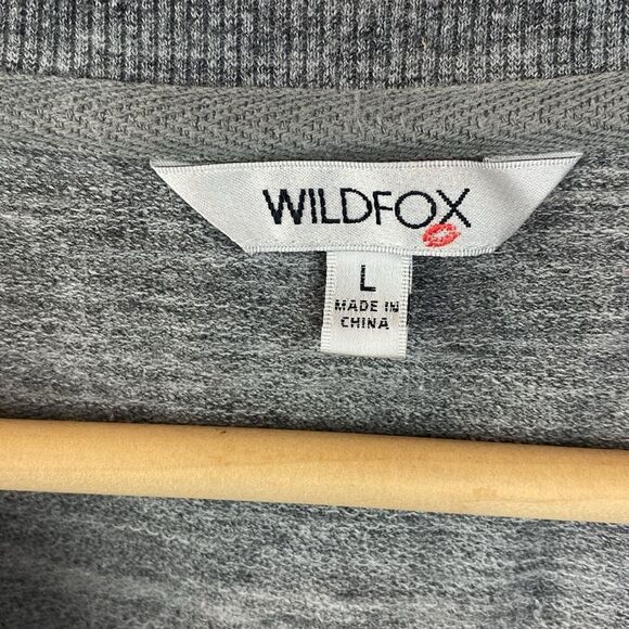 Wildfox Gray Pour Favor Long Sleeve Sweatshirt L - Picture 5 of 6